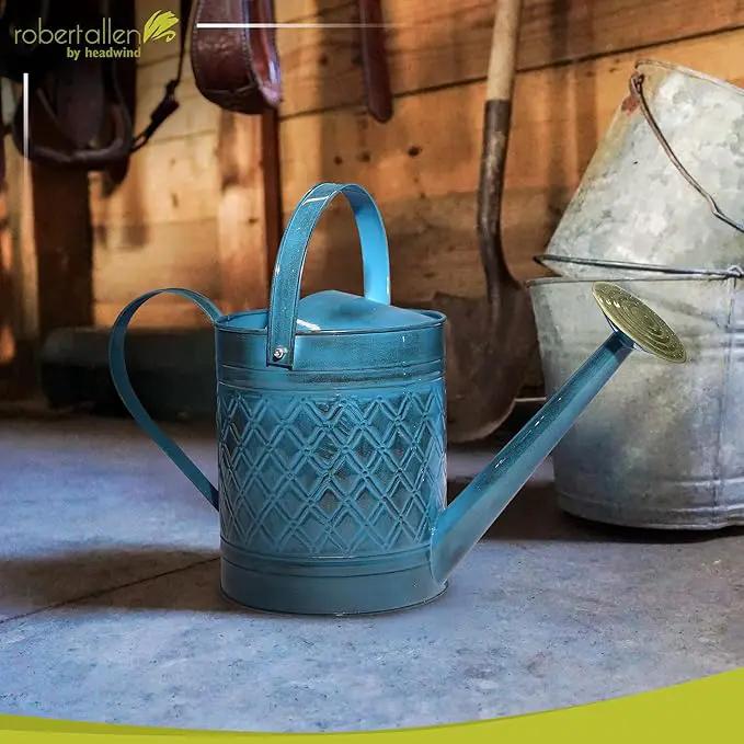 Robert Allen Home & Garden MPT01503 Robert Allen MPT011503 Wexley Metal, 2 Gallon, Mountain Waves 5 Gallon Watering can, 2 gal by GreenHaven Gardens