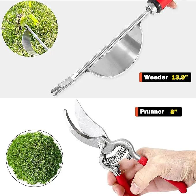 Wellmax 12-Piece Heavy-Duty Garden Tools Set with Bonus Accessories – Heavy Duty Garden Tools with Non-Slip Rubber Grip, Perfect for Digging, Weeding, Pruning & Planting by GreenHaven Gardens
