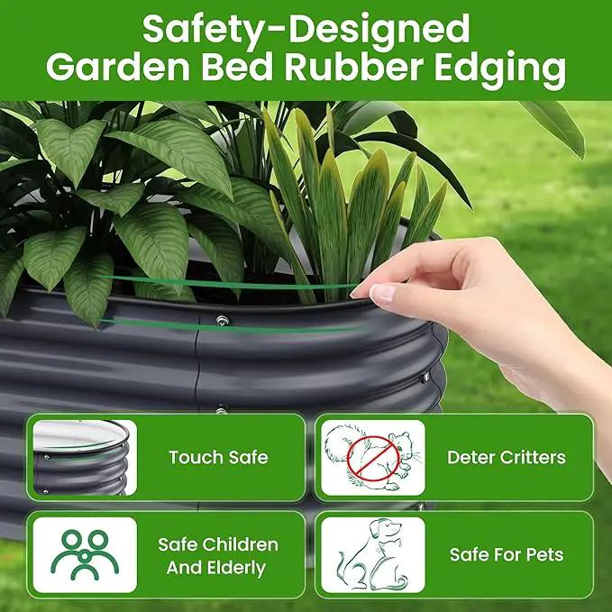 17" Tall Raised Garden Beds Outdoor - Galvanized Aluminum-Magnesium Stainless Steel Durable Metal Planter Box for Growing Plants, Vegetables, Flowers, Fruits (Deep Grey) by GreenHaven Gardens