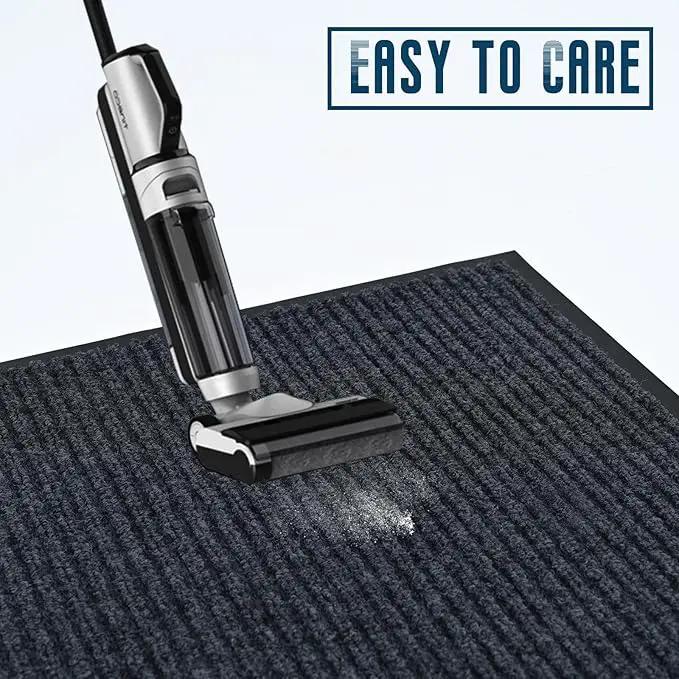 fani Heavy Duty Large Outdoor Indoor Entrance Black Doormat Waterproof Low Profile Entrance Rug Front Door Mat Patio Anti-Skid Rubber Back, 23x72 inch (Gray) by GreenHaven Gardens