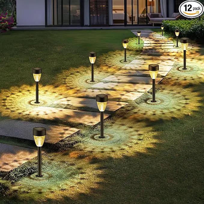 12 Pack Solar Lights Outdoor Waterproof, New Upgraded Solar Garden Lights Up to 12 Hrs Auto On/Off,Solar Pathway Lights Outdoor Outside Lights for Yard Patio,Lawn,Landscape and Pool Decor(3000K) by GreenHaven Gardens