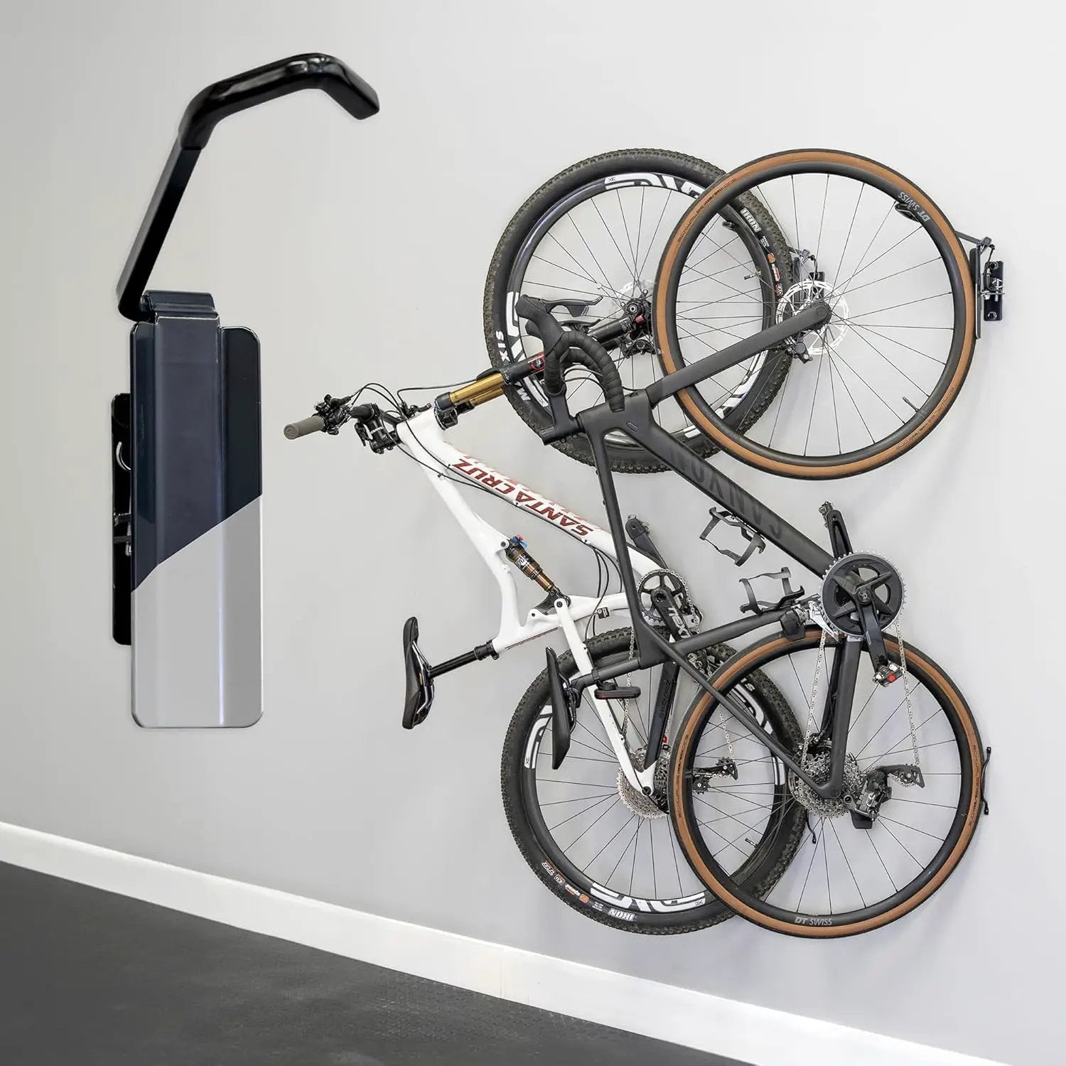 StoreYourBoard Bike Swivel Rack – Wall Mounted Garage Bike Storage, Vertical Hanger with 120° Swing Design & Stopper, Space-Saving Indoor Wall Mount – Fits Kids Bikes, BMX & More by GreenHaven Gardens