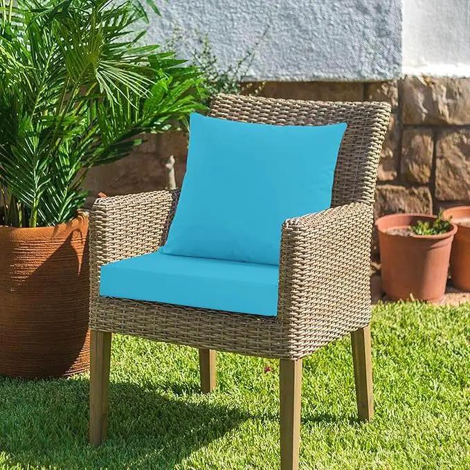 Outdoor Cushions for Patio Furniture, Waterproof Outdoor Chair Cushion w/Fade-Resistant, Removable & Machine-Washable Cover, 22x22 Inch, Deep Seat Sofa/Couch Pad Replacement – Set of 1/2/4, Teal by GreenHaven Gardens