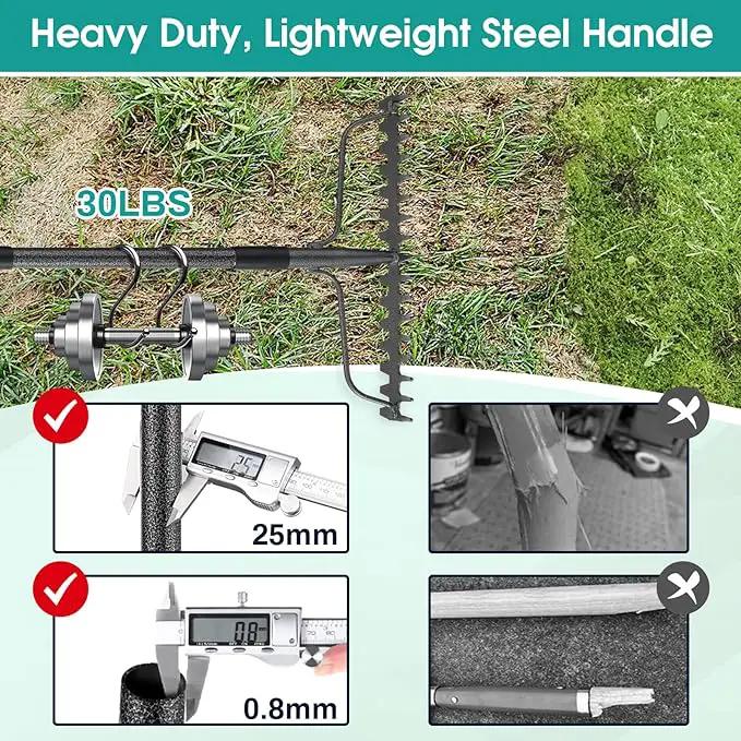 Garden Rake:63 Inch Metal Garden Leaf Rake with 17 Tines, Heavy Duty Bow Rakes for Lawn Yard Leaves Debris Mulch Gravel Thatch Clean,Lawn Care Gardening Landscaping by GreenHaven Gardens