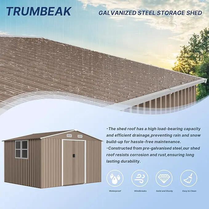 10FT x 8FT Metal Outdoor Storage Shed,Garden Sheds & Outdoor Storage w/Lockable Sliding Doors & Air Vent,Metal Shed for Backyard,Garden,Patio,Lawn by GreenHaven Gardens