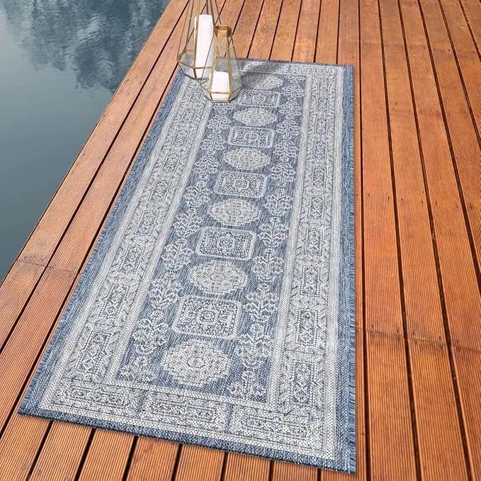Keen Home Design Terrace Outdoor Runner Rug - 2x6 Washable Indoor/Outdoor Rug for Patio, Kitchen, Balcony, Beach, Garden, Deck and Porch, Size: 2'2"x5'7" by GreenHaven Gardens