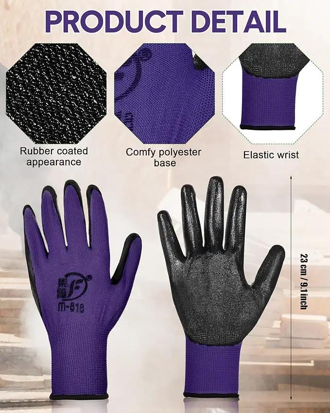 Nuogo 24 Pairs Gardening Gloves for Men Women Rubber Coated Landscaping Work Gloves Safety Work Construction by GreenHaven Gardens