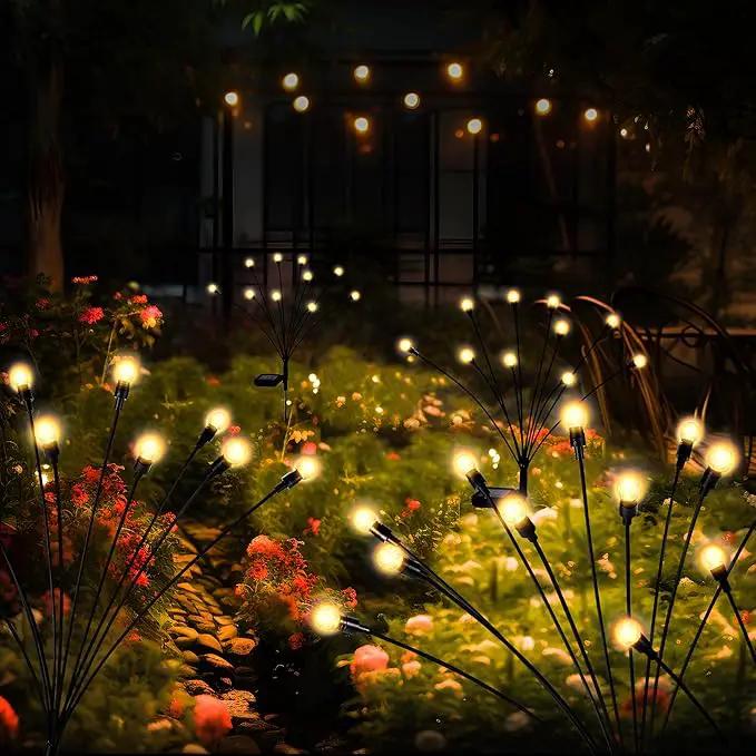 10 LED Solar Garden Lights, 6 Pack Solar Firefly Lights Outdoor Waterproof, Solar Crystal Ball Swaying Lights, Firefly Garden Lights Solar Outdoor (Warm White) by GreenHaven Gardens