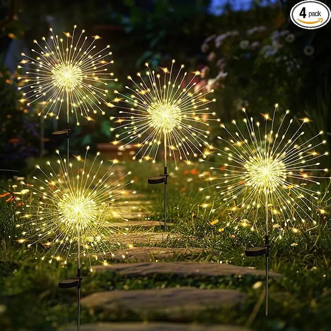 GIGALUMI Garden Outdoor Decor Lights 120LED 4Pack, Solar Garden Lights for Yard Outside Fairy Decorative,Solar Powered for Yard Pathway Flowerbed Planter Balcony Patio Decor（Warm White） by GreenHaven Gardens