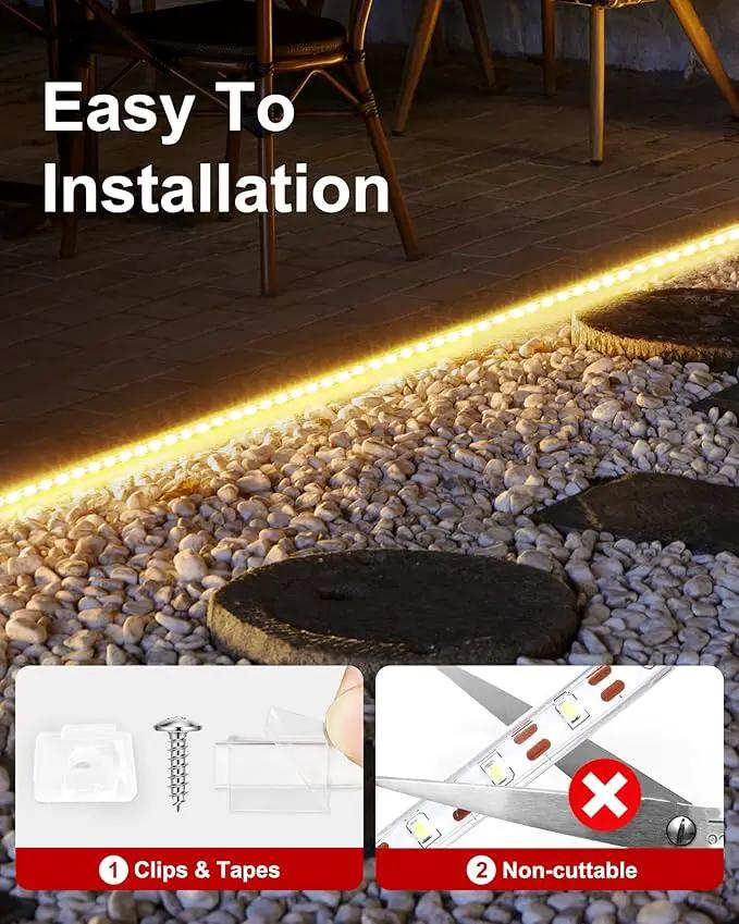 LUHLEE Solar LED Strip Lights,2023 Upgrade Outdoor Rope Lights 8 Lighting Modes,IP65 Waterproof String Lights for Patio Yard Deck Porch Balcony Garden (Warm White, 9.84 ft) by GreenHaven Gardens