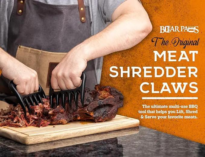 Bear Paws Meat Claws - The Original Meat Shredder Claws for Pulled Pork, USA Made - Easily Lift, Shred, Pull and Serve Pork, Chicken, Brisket and Turkey - Gift for Dad on Father's Day! (Black) by GreenHaven Gardens
