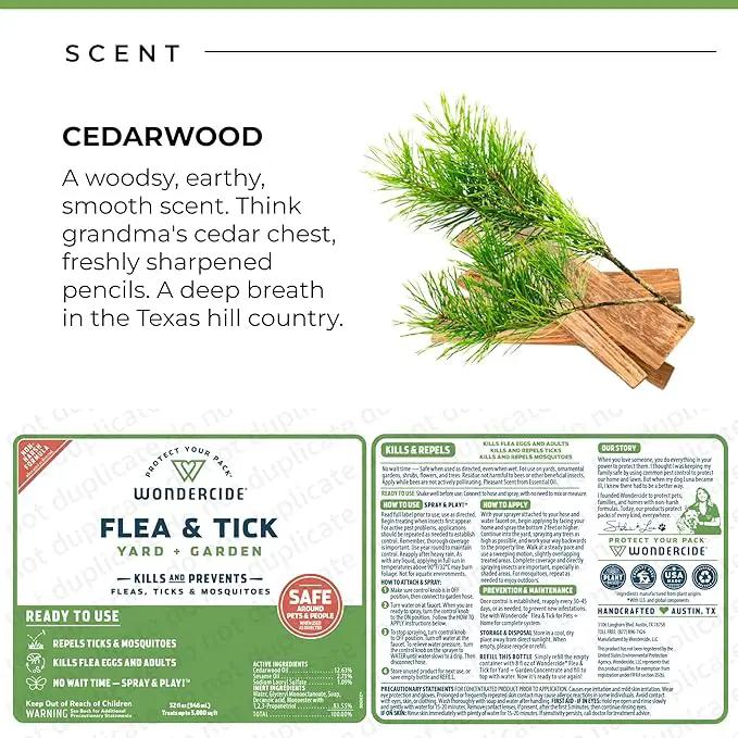 Wondercide - Ready to Use Flea, Tick, and Mosquito Yard Spray with Natural Essential Oils – Mosquito and Insect Killer, Treatment, and Repellent - Plant-Based - Safe Around Pets, Plants, Kids - 32 oz by GreenHaven Gardens