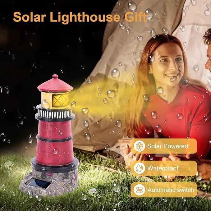 Solar Powered Lighthouse,Village Christmas Decor,Christmas Village Building Waterproof Statue Lighthouse Lamp for Yard Lawn Patio Gifts by GreenHaven Gardens