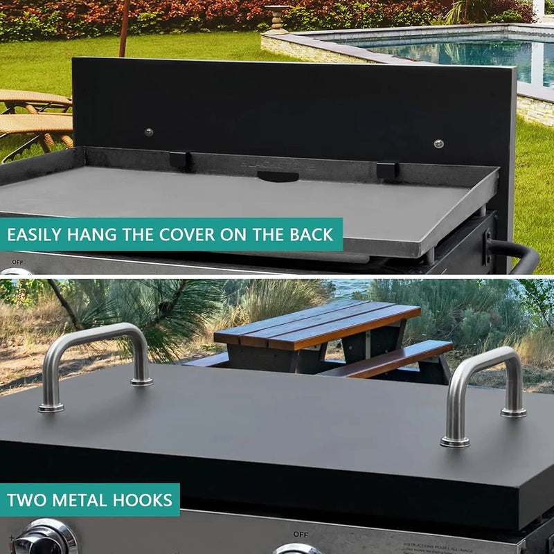 5003 Hard Cover for Blackstone 28" Griddle, and 1529 Heavy Duty Grill Cover for Blackstone 28" Griddle, Black by GreenHaven Gardens