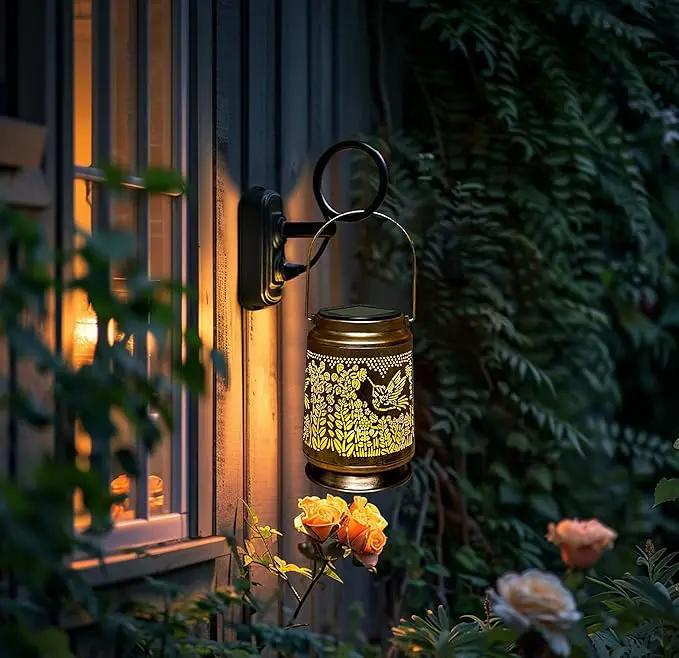 KY&BOSAM Fly Hummingbird Solar Lanterns Outdoor Waterproof Hanging Solar Lights Christmas Gifts for Women Men Metal Bird Decoration LED Solar Lantern Garden Decor for Yard,Tabletop,Pathway,Landscape by GreenHaven Gardens