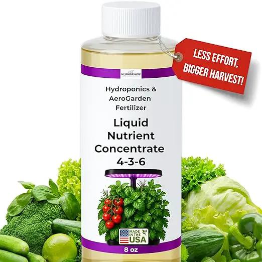 Liquid Plant Food – Hydroponics Nutrients for Indoor House Plants, Tomato, Strawberry, Lucky Bamboo, Lettuce, Vegetable Garden & Herbs – Aero Nutrients Liquid Fertilizer for All Growing Systems (8 oz) by GreenHaven Gardens