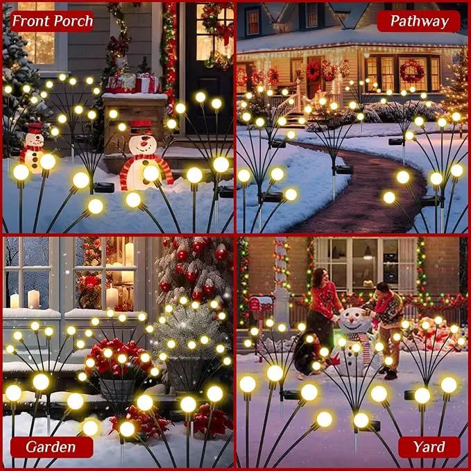 Solar Garden Lights Outdoor, 10 Pack 60 LED Solar Firefly Lights, Swaying Waterproof Garden Decor for Yard Patio Pathway Lawn Gardening Gifts by GreenHaven Gardens