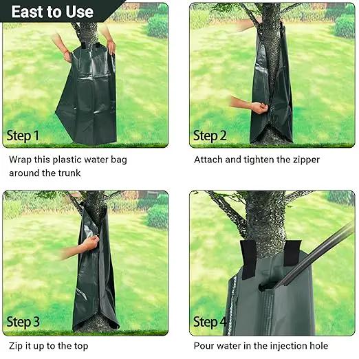Tree Watering Bags 20 Gallon, Slow Release Gator Bags for Trees, Durable PVC Tree Drip Irrigation Bags with Heavy Duty Zipper, Deep Root Targeting - 10 Pack by GreenHaven Gardens