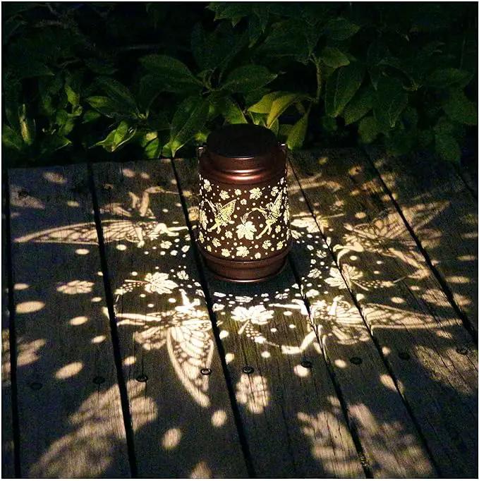 Solar Fairy Lanterns Outdoor Hanging Maple Leaf Decor Lantern,Waterproof Hollow Out Metal Decorative Garden Light,Graceful Decoration for Patio,Yard,Landscape,Walkway,Festival by GreenHaven Gardens