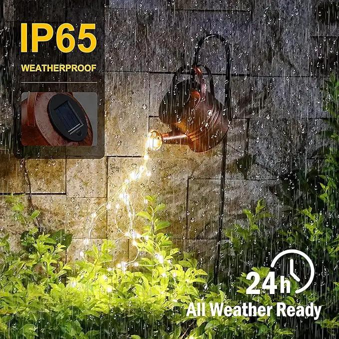 Watering Can LED String Lights - Stars Solar Shower Garden Lamp Decoration Waterproof Fairy Solar Light Ornament Copper Wire Bee Day Outdoors Hanging String Lamps Lawn Path(with Bracket) by GreenHaven Gardens