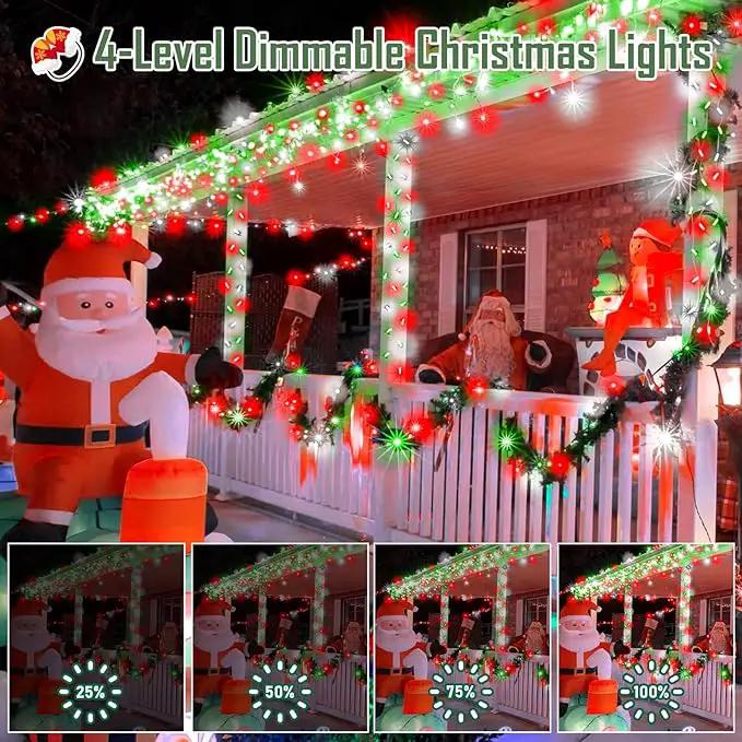 Heceltt 360 LED 118 FT Christmas Lights Outdoor, 8 Modes Christmas Lights Plug in, IP44 Waterproof Led Christmas Lights with Timer and Memory for Xmas Yard Garden Decorations (Red Green and White) by GreenHaven Gardens