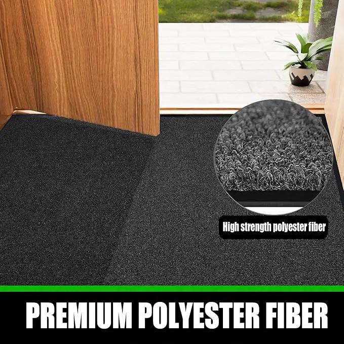 Commercial Grade Entrance Mat 4x6Ft Brush Step Entrance Rug with Striped Pattern&Rubber Border Indoor Outdoor Low Profile Rubber Entry Carpet Mat for Hallway,Home,High Traffic Area by GreenHaven Gardens