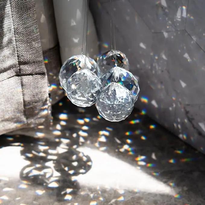 Crystalsuncatcher Suncatchers Clear Glass Crystal Ball Prism Feng Shui Lamp Hanging Drop Chandelier Part (50mm) by GreenHaven Gardens