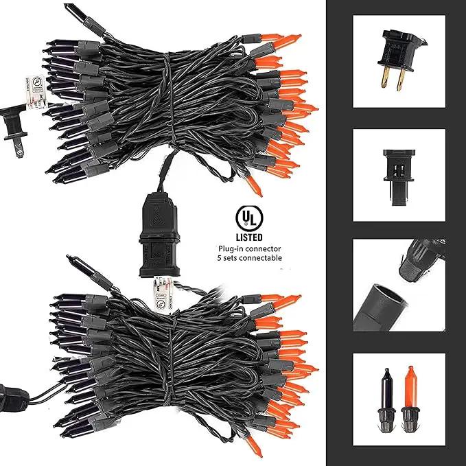 TW SHINE Purple and Orange Halloween Lights, 20FT 100 Count Incandescent Mini String Lights, Waterproof Halloween Decorations for Outdoor Indoor Patio Home Party Garden Yard Decor by GreenHaven Gardens