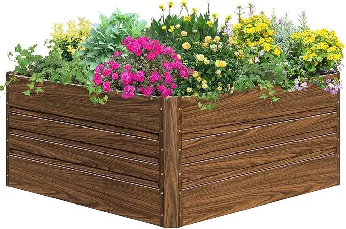 SnugNiture Galvanized Raised Garden Bed 4x4x2FT Outdoor Large Metal Planter Box Steel Kit for Planting Vegetables, Flowers by GreenHaven Gardens