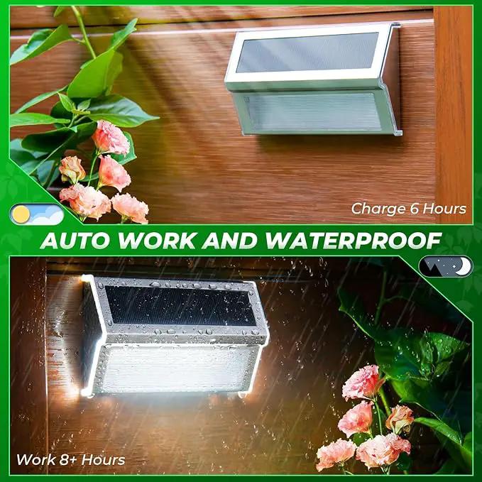JSOT Solar Step Deck Lights for Outside Decorative - 10Pack Solar Stairs Lights Outdoor Waterproof for Yard Garden Landscape Pool Fence Step Wall 9 LED Beads Lighting by GreenHaven Gardens