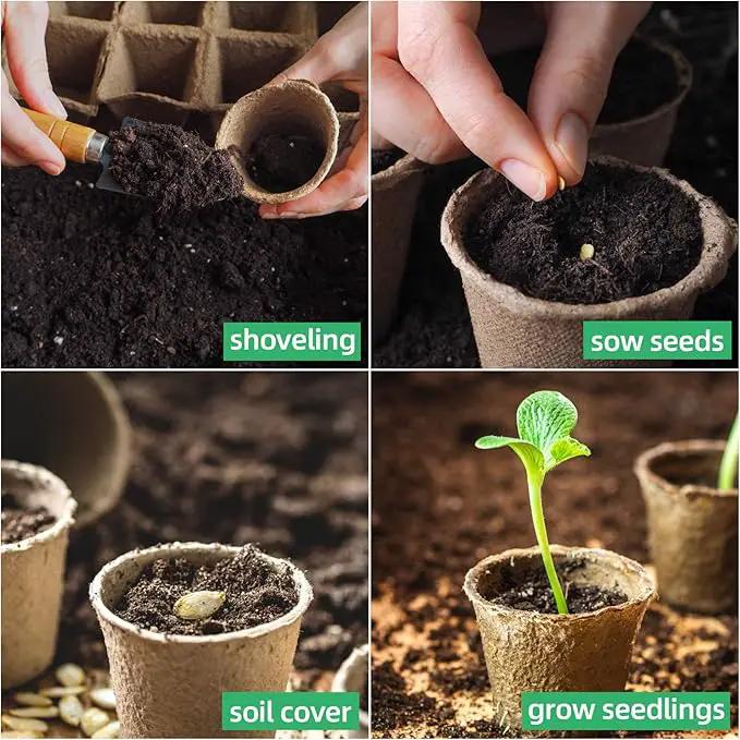 JERIA 100-Pack 3.15 Inch Peat Pots for Seedling with 100 Pcs Plant Labels,Outdoor Garden Germination Nursery Pots,Biodegradable Seed Starter Pots Kits by GreenHaven Gardens