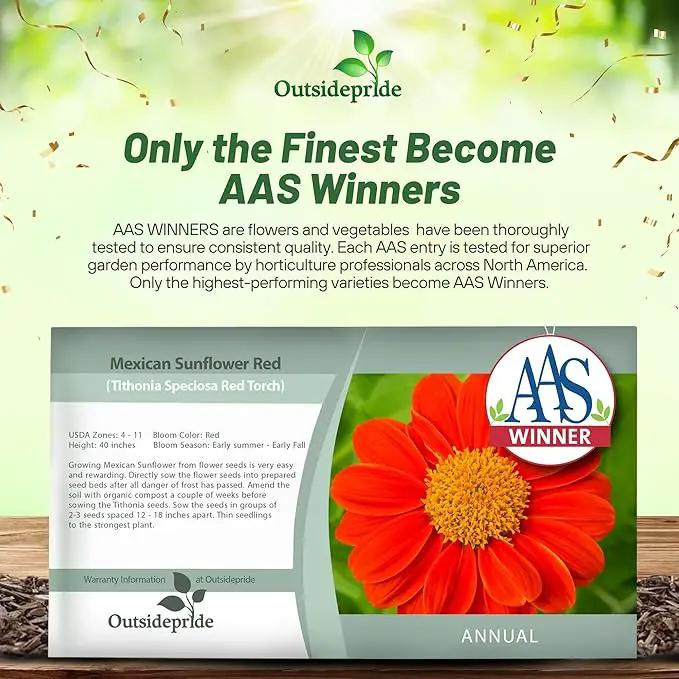 Outsidepride Red Torch Mexican Sunflower Seeds - 2000 Seeds Annual Tithonia, Fast-Growing, Heat & Drought-Tolerant Flower Seeds for Pollinator Gardens, Landscapes, & Flower Arrangements (AAS Winner) by GreenHaven Gardens
