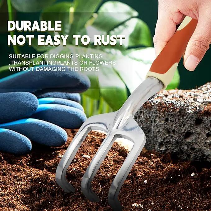 Garden Tool Set, 6 Pack Heavy Duty Gardending Hand Tools Kit with Non-Slip Rubber Grip, Ideal Gardening Gifts for Women by GreenHaven Gardens