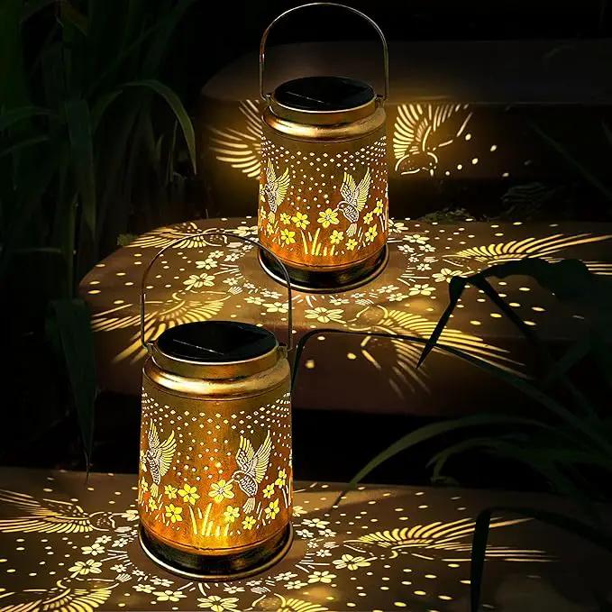 KY&BOSAM Solar Lanterns Outdoor Waterproof Hummingbird Garden Decor Birthday Gifts for Women Mom Grandma Hanging Solar Lights Outdoor Metal LED Lantern Outside for Yard Patio Backyard Porch Pathway by GreenHaven Gardens