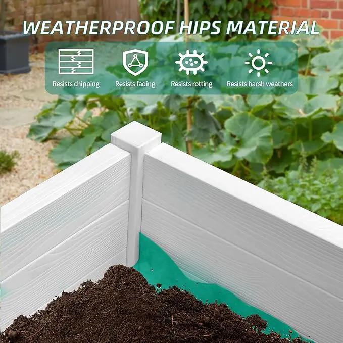 YITAHOME 48x18x30in Raised Garden Bed, Weather Resistant Poly Lumber Planter Box with Legs & Storage Shelf, Elevated Garden Bed for Yard, Garden, Balcony - White by GreenHaven Gardens