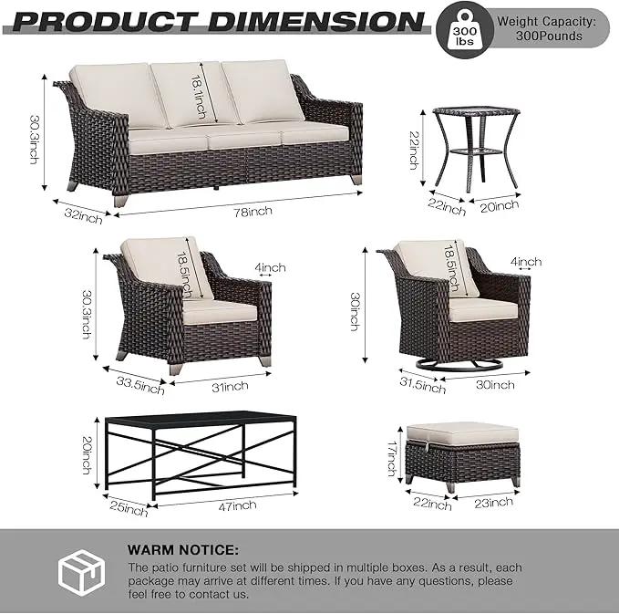 Joyside Outdoor Swivel Chair, Patio Swivel Chairs with Wide Armrest and Thick Cushions, Upgraded Large Size for Backyard, Garden, Poolside by GreenHaven Gardens