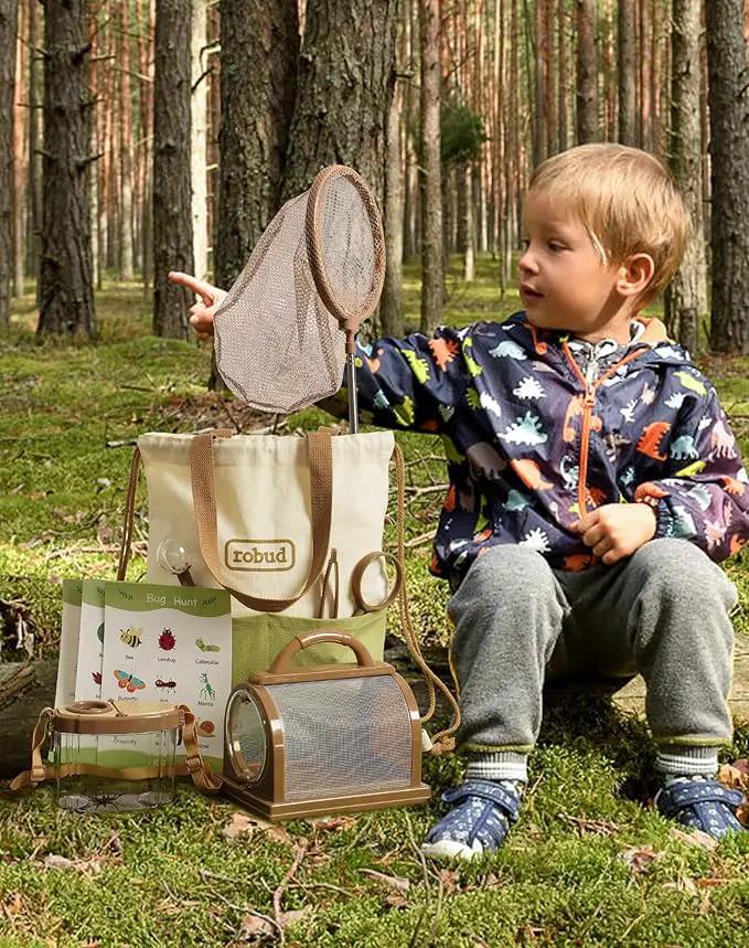 ROBUD Kids Explorer Kit, Bug Catcher Kit with Bag Kit, Outdoor Exploration Set for Camping, Montessroi Toy for Kids Coming Closer to Nature，WRP07 by GreenHaven Gardens