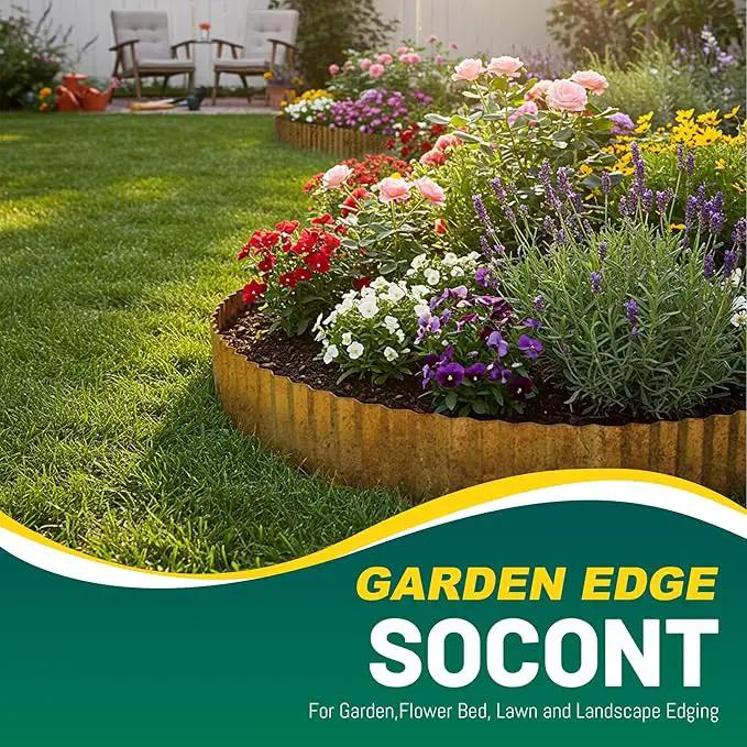 Corrugated Metal Garden Edging, 10"×20Ft Durable Landscape Border for Garden, Lawn, Flower Beds and Paver Edging (Rusty) by GreenHaven Gardens