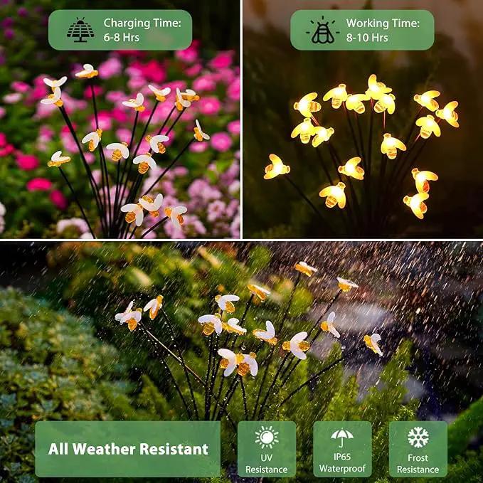 Nacome Solar Garden Lights for Outside – Landscape Decor,Yard Patio Decoration, Waterproof Swaying Bumble Bee(2Pack), Mom Gifts for Women by GreenHaven Gardens