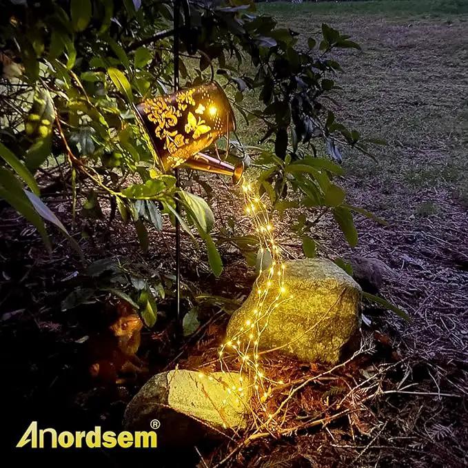 Anordsem Solar Watering Can Lights: Garden Light Outdoor Waterproof for Yard Decorative - Butterfly Hanging Lantern with Hook Patio Path Proch Decor - Gardening Gifts for Women Mom Grandma by GreenHaven Gardens