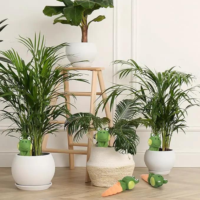 DEAYOU 4 Pack Terracotta Self Watering Spikes, Frog Shaped Plant Watering Stakes, Slow Release Automatic Watering Device Garden Waterer for Indoor and Outdoor Plants, Vacation Plants by GreenHaven Gardens