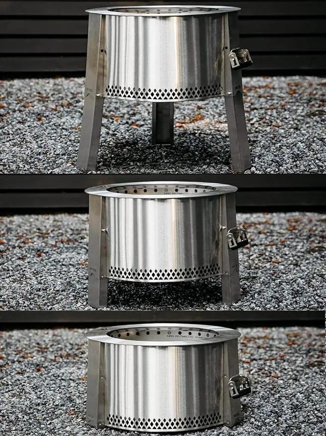 Breeo Smokeless Fire Pit (Y Series - Stainless Steel) | 21 inch Portable Smokeless Firepit for Outside | 31 Pounds | Ideal for Families Compatible with Wide Range of Breeo Accessories by GreenHaven Gardens