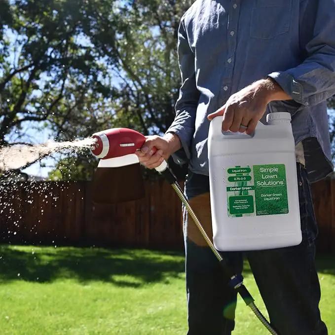 Simple Lawn Solutions - Liquid Iron Darker Green - Chelated Micronutrients - Concentrated Booster for Lawn, Indoor Plants and Outdoor Garden (2.5 Gallon) by GreenHaven Gardens