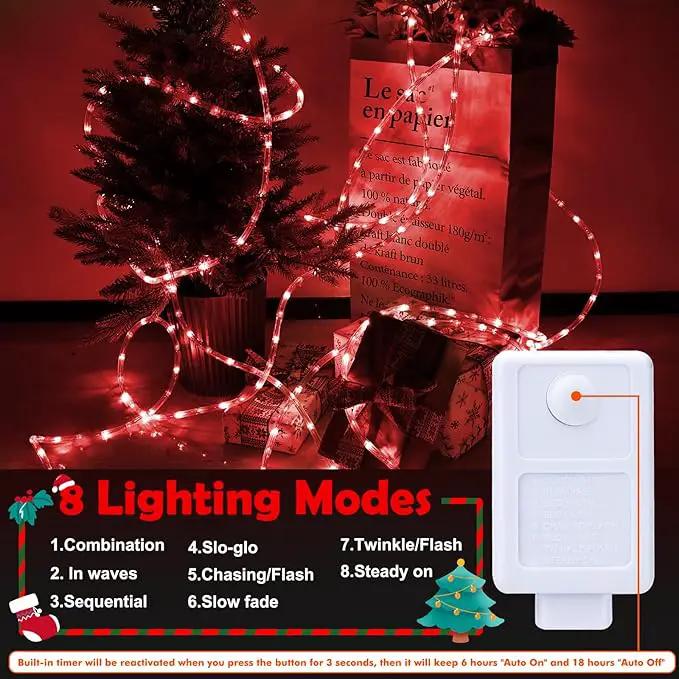 150ft LED Rope Lights Outdoor, 1080 LED Connectable and Flexible Tube Lights with 8 Modes, Waterproof LED Rope Lighting for Garden, Patio, Pool, Bedroom, Party, Indoor Outdoor Christmas Decor (Red) by GreenHaven Gardens