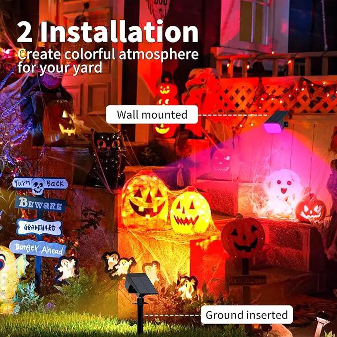 Solar Spot Lights Outdoor Color Changing, [7 Mode/6 Pack] Christmas Landscape Spotlights, Solar Lights Outdoor Waterproof, Solar Led Powered Flood Light for Outside Pathway Yard Garden Walkway by GreenHaven Gardens