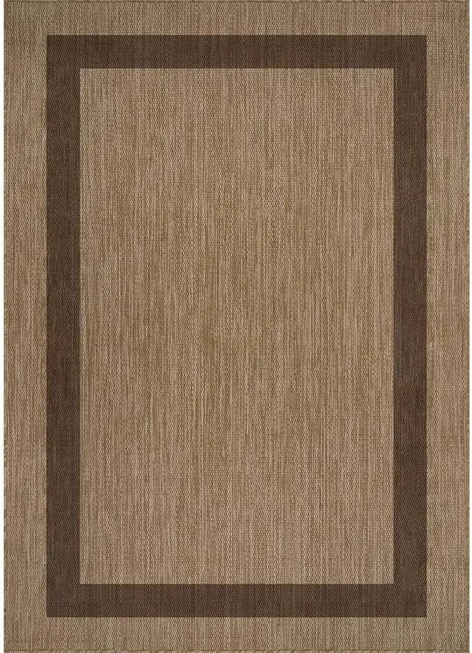 CAMILSON Outdoor Rug 10x14 - Large Modern Outside Rugs for Patios Porches Waterproof Durable Washable Non-Shedding, Easy-to-Clean Indoor Outdoor Area Carpet (10 x 14, Bordered - Jute) by GreenHaven Gardens