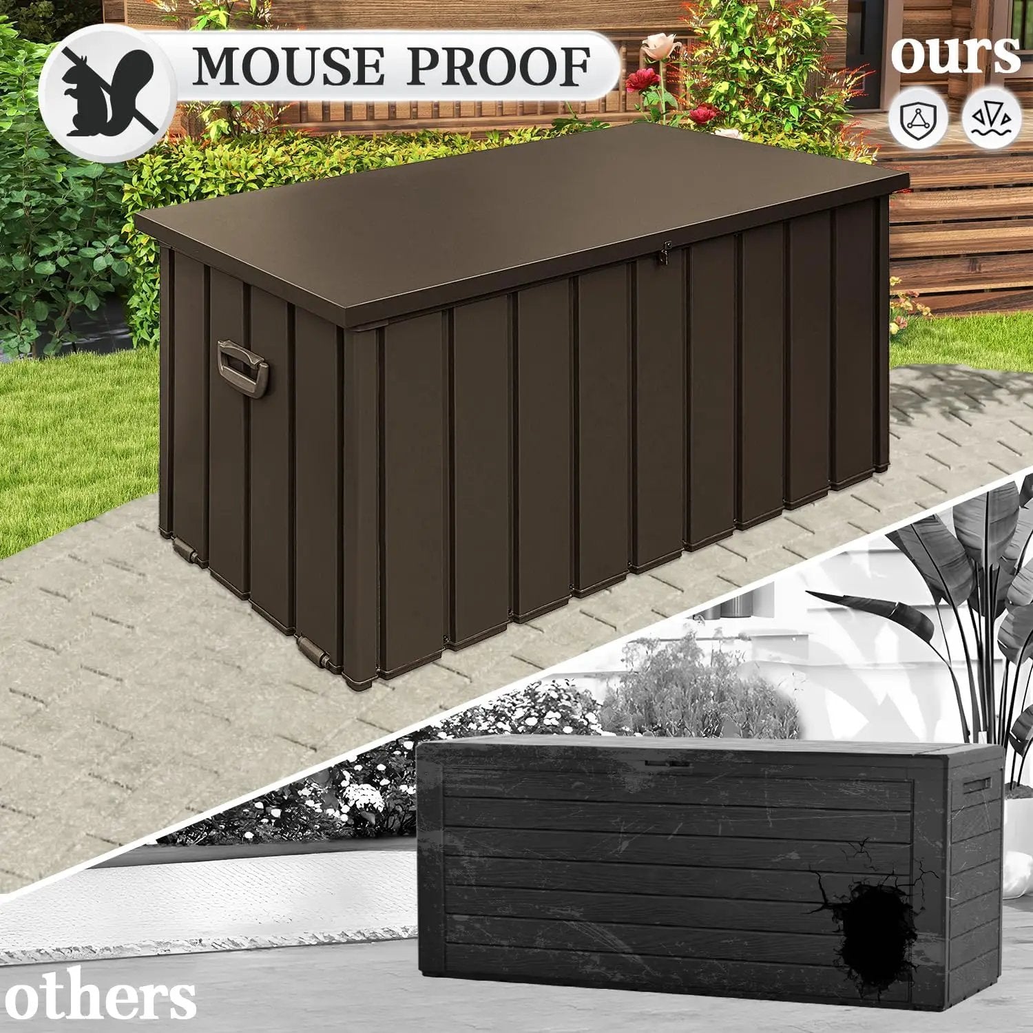 Domi 120-Gallon Outdoor Storage Box – Waterproof, Lockable Storage Cabinet for Patio Furniture, Garden Tools & Pool Supplies – Large Metal Storage for Cushions, Toys & More by GreenHaven Gardens