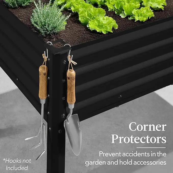 Best Choice Products 48x24x30in Galvanized Raised Garden Bed, Metal Elevated Planter Box, Vegetable Garden for Backyard, Patio, Balcony - Black by GreenHaven Gardens