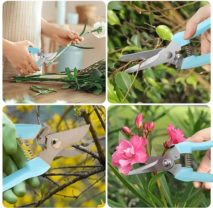 Premium Garden Shears, Pruning Scissors Gardening Tools, Pruners For Flower, Bushes, Rose And Fruit Tree, Use For Florist, Yard And Orchard the Plant Clippers, Sharp White Steel Anvil Snips by GreenHaven Gardens