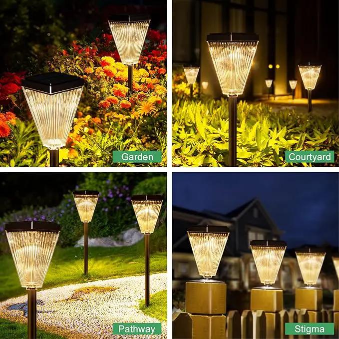 Outdoor Solar Post Caps Lights-4 Pack Waterproof Solar Fence Post Solar Powered Deck Post Lights,High Brightness Warm White Led Post Lights fits 4x4, 5x5,6x6 Wooden Post by GreenHaven Gardens
